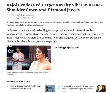 Kajol Exudes Red Carpet Royalty Vibes In A One-Shoulder Gown And Diamond Jewels