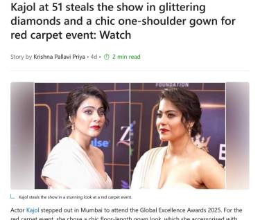 Kajol at 51 steals the show in glittering diamonds and a chic one-shoulder gown for red carpet event: Watch