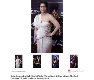 Kajol, Lauren Gottlieb, Roshni Walia, Varun Sood & Others Grace The Red Carpet Of Global Excellence Awards 2025